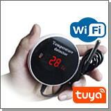 Умный цифровой Tuya Wi-Fi датчик температуры с большим экраном «Страж Wi-Fi TH955» с приложением Tuya 